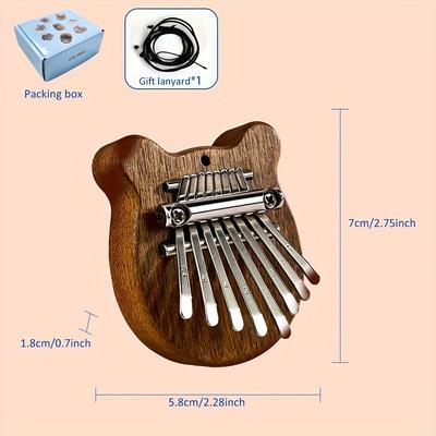 TEMU 8 Key Mini Kalimba Exquisite Finger Thumb Musical Goods Accessory Pendant Christmas Thanksgiving Gift Image