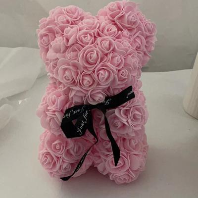 TEMU Handcrafted Rose Bear - Artificial Foam Flower Teddy For Valentine's, Day, Anniversary & Wedding Gifts, 6.69x9.05 Inches Image