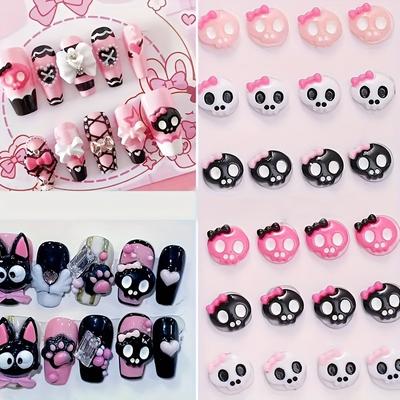 TEMU 20pcs Nail Decoration Wearable Nail Handmade Mixed Color Head Sweet And Stickers Decoration Hairpin Handmade Image