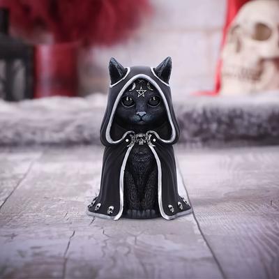 TEMU Dark Magical Cat Gothic Resin Statue, Art , Collectible, Unique Figurine, Ideal For Christmas, Halloween, Easter, Hanukkah, New Year, No Electricity Or Feathers Required Image