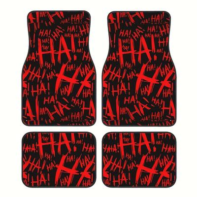 TEMU 4pcs Universal Floor Mats, Polyester Material, Non-slip, Waterproof, Easy To Clean - Compatible With Multiple Vehicle Models Image