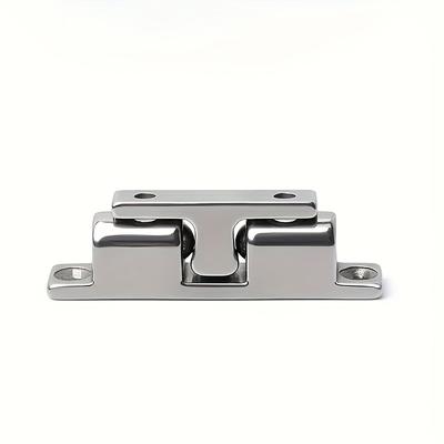 TEMU 1pc Stainless Steel Magnetic Door Latch, Aluminum Alloy, No-drill Installation, Strong Magnet, Collision-proof, For Bedroom, Bathroom, Wardrobe, Cabinet, Industrial Hardware Image