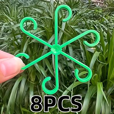 TEMU 4/8 Plastic Plant Support Stakes, Foldable Hydroponic Flower Stem Fixer, Garden Plant Tying Frame, Pot & Landscape Gardening Tool Accessory For Potted & Garden Plants Image