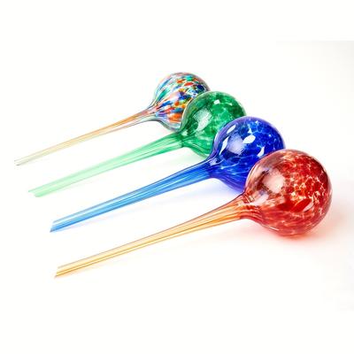 TEMU 4 Pack Plant Watering Globes 12 Inches/30cm Indoor Colorful Hand-blown Glass Self Watering Bulbs Image
