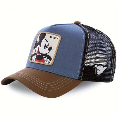 "TEMU 1pc Mouse Mesh Baseball Cap - Adjustable Snapback With "honey" Patch, Sun Protection, Hand Washable, Anime-, Casual Headwear | Adjustable Headgear | Knit Construction" Image
