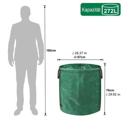 TEMU 3pcs Garden Waste Bags, 272l Large Capacity Foldable Lawn Bags For Leaves, Gardening Waste, Grass Clippings, Garden Waste, Outdoor Cleaning Storage Bags Image