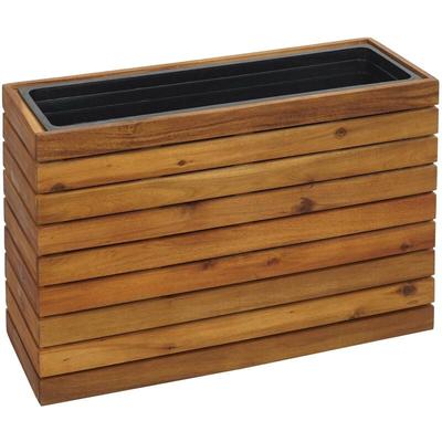 HHG - Pflanzkasten 578, Pflanzkübel Blumentopf Hochbeet, eckig 41x63x23cm Outdoor Akazie Holz Image