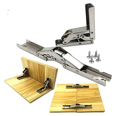 Ersandy - 2 stücke Edelstahl 90 Grad Klapp Regal Scharnier Versteckte Halterung Tisch Unterstützung Image