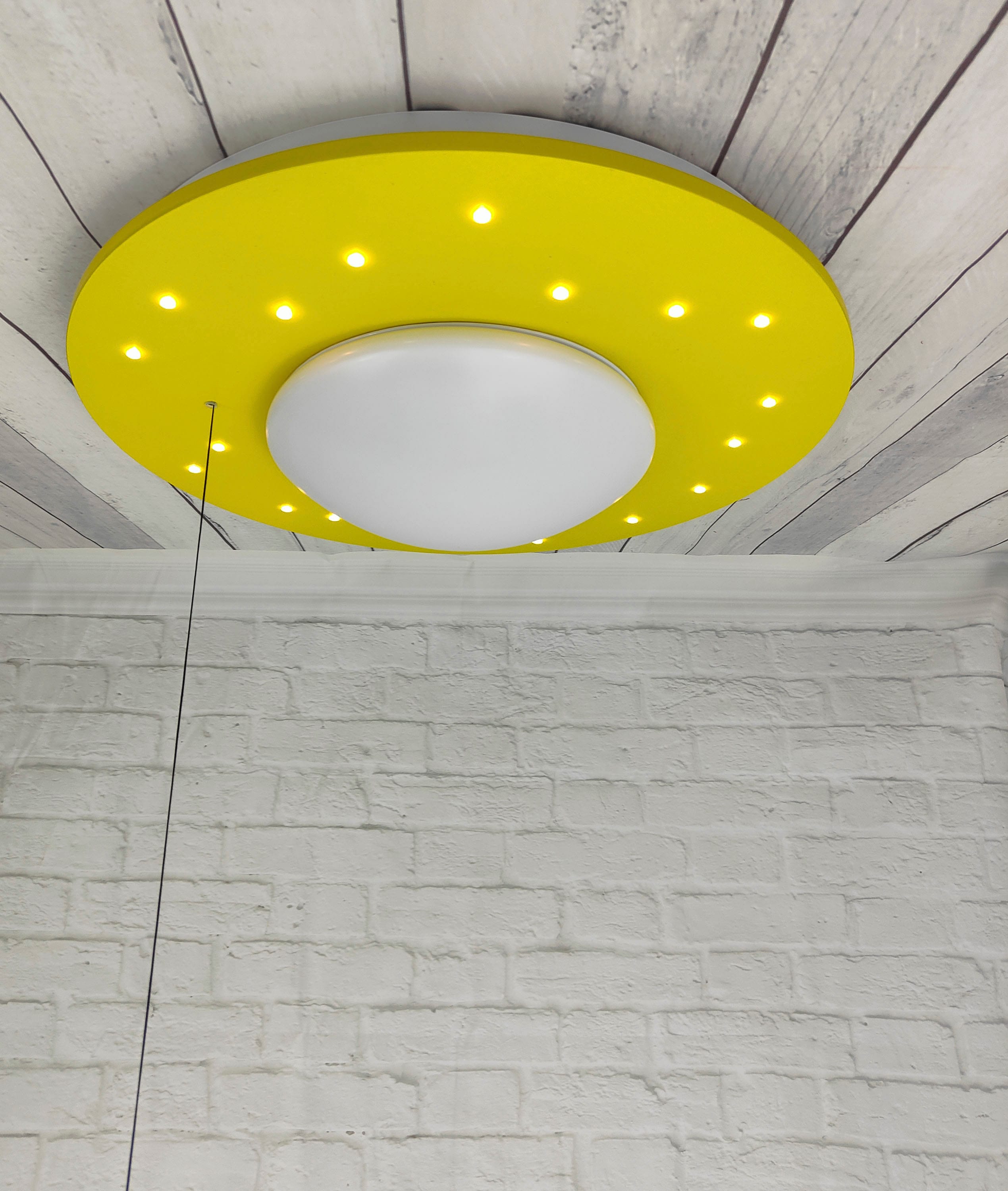 NIERMANN Deckenleuchte "Starlight", gelb, 1, Ø 54cm H: 11cm, 1 Stk., Leuchten, E27 Fassung für einfachen Leuchtmittelwechsel, Kinderlampe