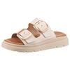 Pantolette TAMARIS, Damen, Gr. 40, beige (creme), Glattleder, unifarben, Basic, Schuhe, Keilabsatz, Plateau, Sommerschuh, mit Touch It-Ausstattung