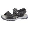 Riemchensandale WALDLÄUFER "Denver", Herren, Gr. 12 (47), schwarz, Nubukleder, unifarben, sportlich, Schuhe, Sommerschuh, Klettschuh, Outdoorschuh, in komfortabler H-Weite