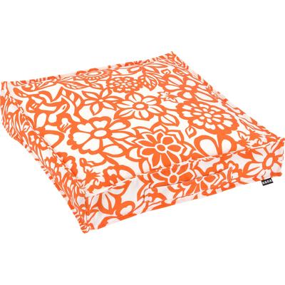 Sitzkissen H.O.C.K. "Paloma", orange (orange, geblümt), B:50cm H:10cm L:50cm, Polyacryl, Dekokissen_Sitzkissen_Kissenhüllen, in Blumen-Optik Image