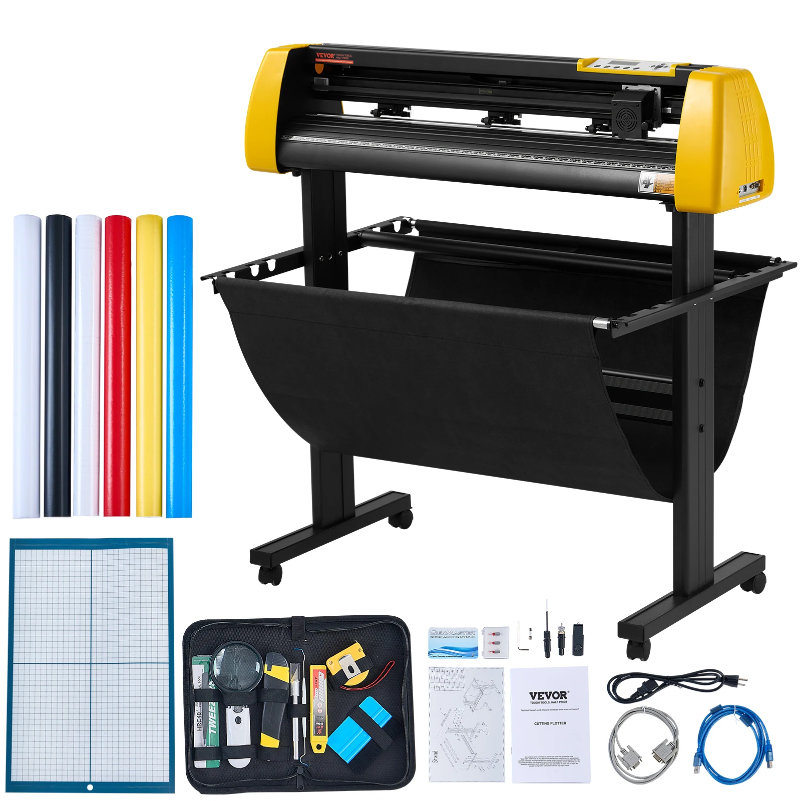 SucceBuy Vinyl-Schneidemaschine, 34 Zoll/870 mm maximale Papiereinzugs-Schneideplotter, automatischer Kamera-Konturschneide-LCD-Bildschirmdrucker Image