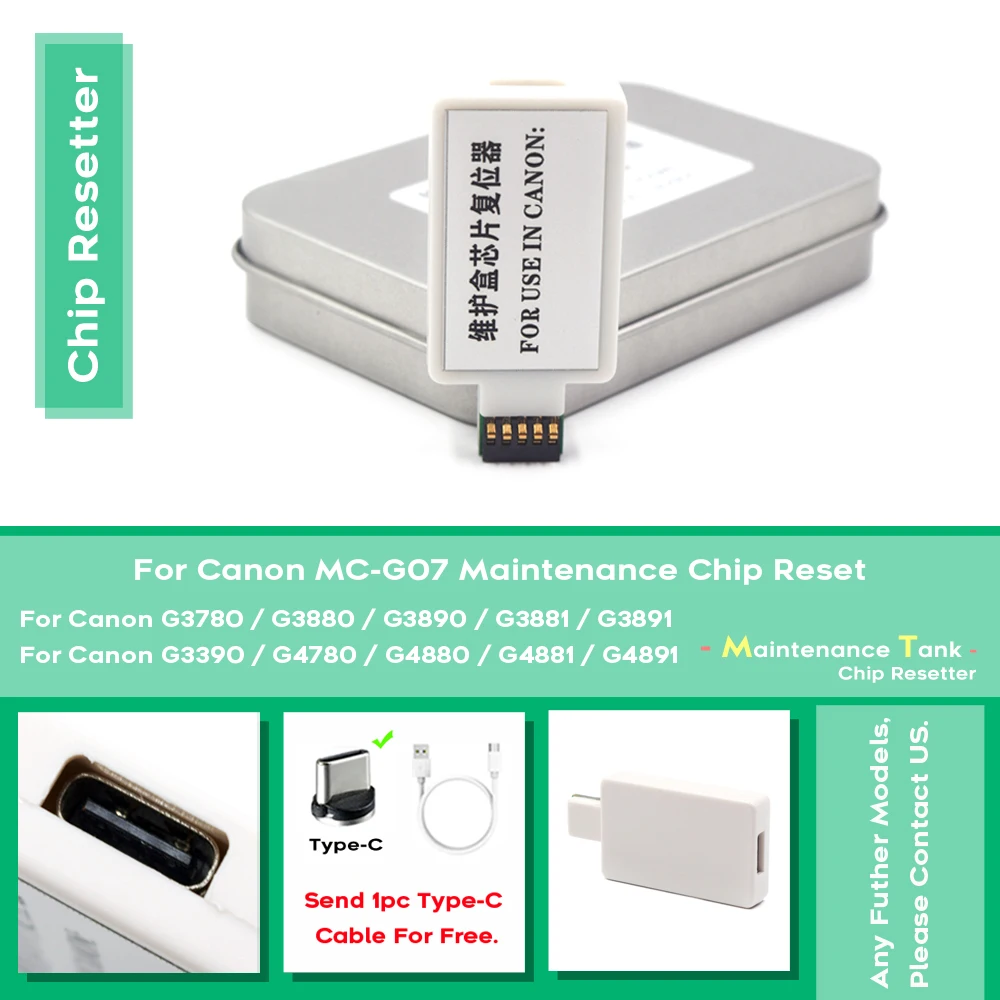 Wartungskartusche MC-G07 G07 Chip Resetter für Canon G4780 G4880 G4881 G4891 G3390 G3780 G3880 G3881 G3890 G3891 Image