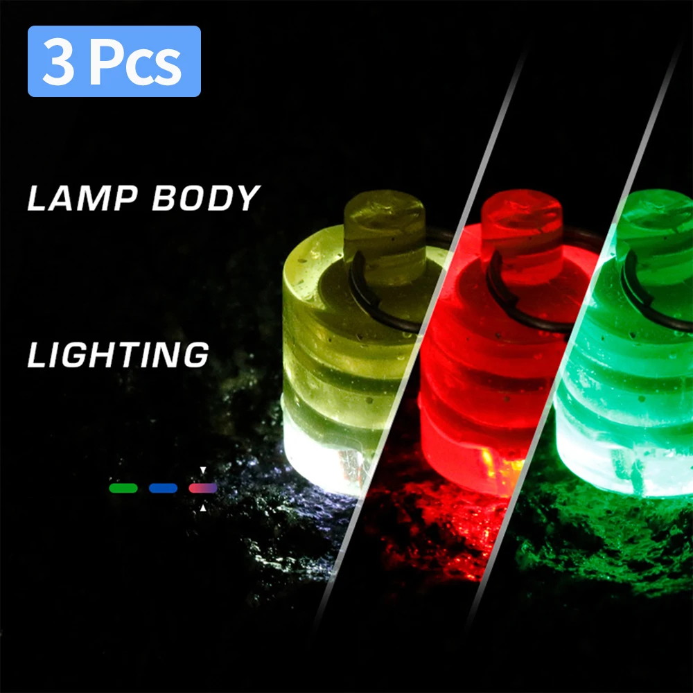 3 Stück Mini Unterwasser Angeln Licht Deep Drop Angeln Lichter attraktives Licht für die Nacht Angeln in Süßwasser Salzwasser Image