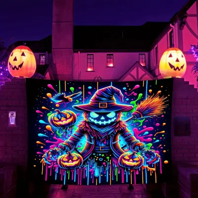 Im Dunkeln leuchtendes Halloween-Garten dekor-einfach zu hängender fluor zieren der Wandteppich, Image