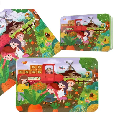 100-teiliges Holzpuzzle für Kinder – frühpädagogisches Eltern-Kind-Spiel mit Image