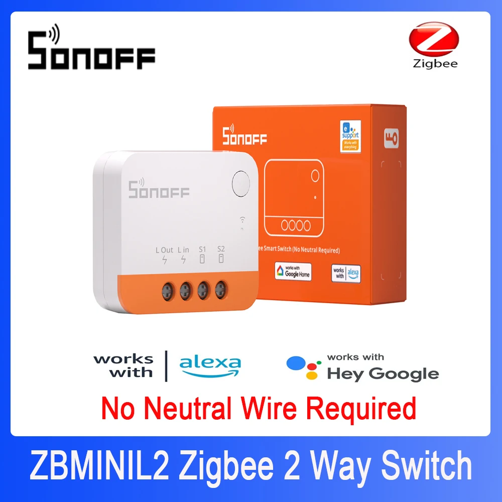 SONOFF ZBMINIL2 ZBMINI Extreme Zigbee Smart Switch Kein Neutral erforderlich 2-Wege-Modulschalter Funktioniert mit der Alxea eWelink APP-Steuerung Image