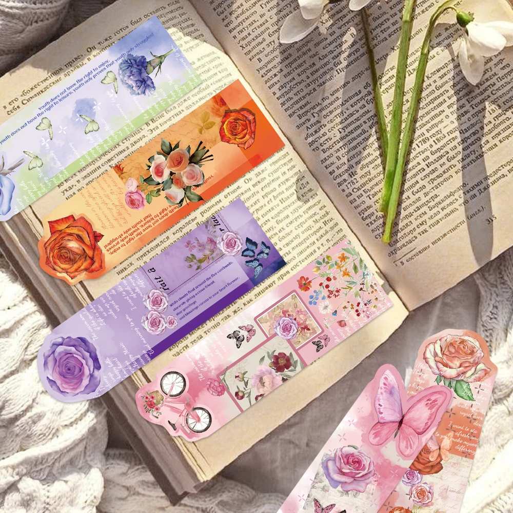 30 Stück Fantasy-Schmetterlings-Lesezeichen, Schmetterlings- und Blumen-Lesezeichen, Seitenclip für Studenten, Lesen, Schreibwaren, Bürogeschenke Image