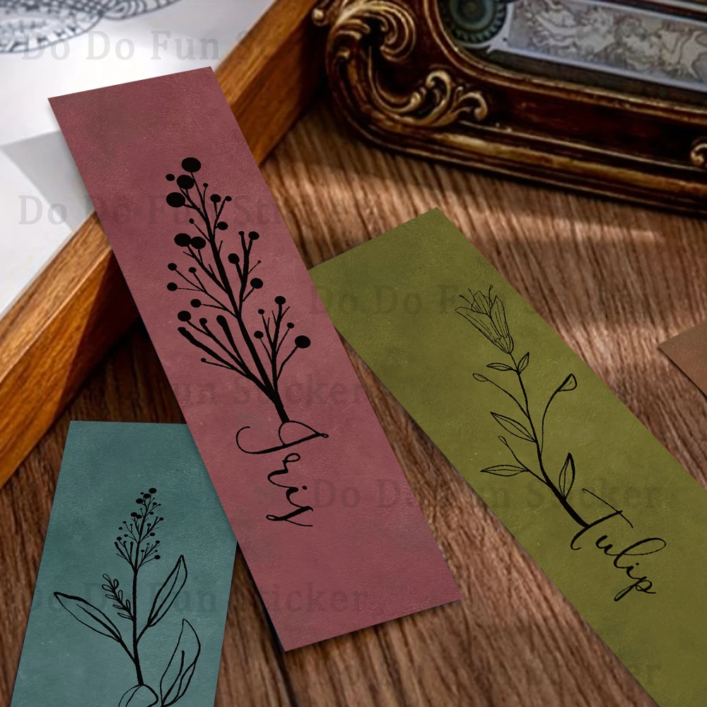 30PCS Minimalistische Einfarbig Linien Kunst Blume Lesezeichen Personalisierte Literarische Kreative Material Ins Lesen Papier Buch DIY Image