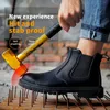 High-Top-Lederschuhe Freizeit schuh Round Toe Fashion Stiefeletten rutsch feste Sport-und Freizeit schuhe Arbeits stiefel für Herren Plattform