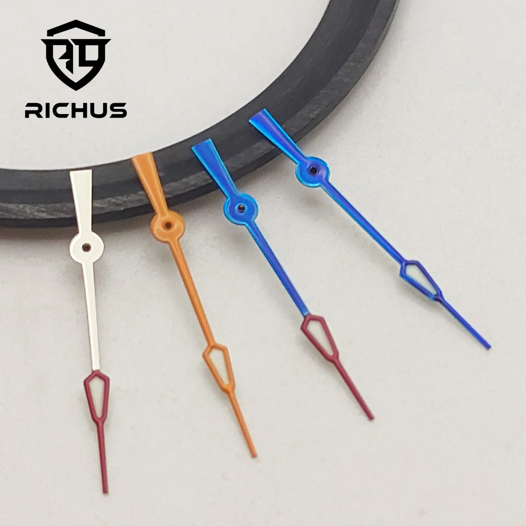 RICHUS NH35-Uhrzeiger, zweite Uhrzeiger, grün leuchtend, passend für ETA 2836 2824 DG2813 3804 Miyota 8215 821A NH35 NH36 Uhrwerk Image