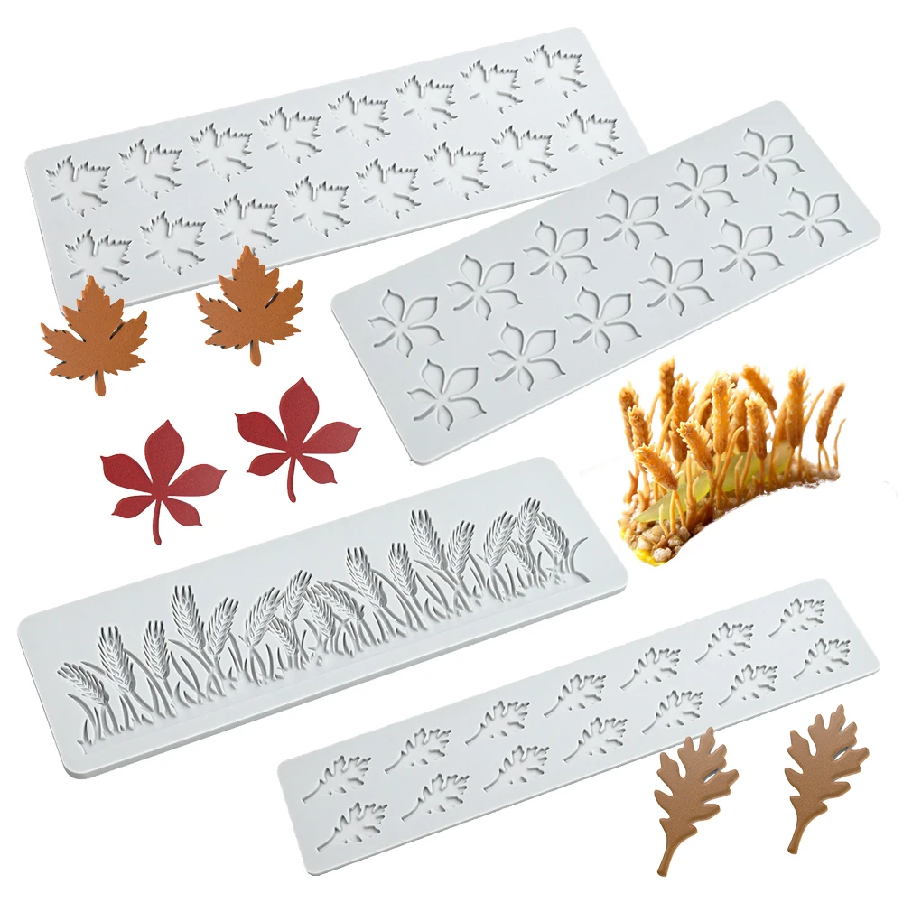 Blatt Weizen Pilz Design Sugarcraft Silikon Pad Form Küche Fondant Form Schokolade Chip Formen Dessert Dekoration Werkzeuge Image