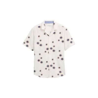TOM TAILOR Herren Regular Fit Kurzarmhemd im Hawaii-Look, weiß, Gemustert, Gr. XL Image