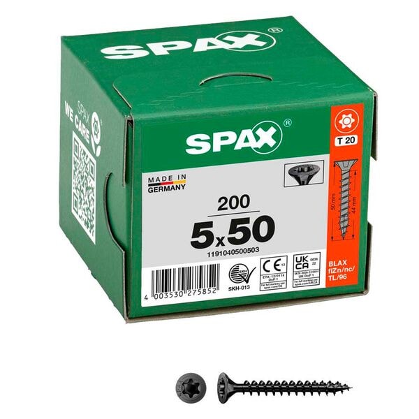 SPAX Universalschrauben T20 Senkkopf BLAX 5 x 50 mm 200 Stück Image