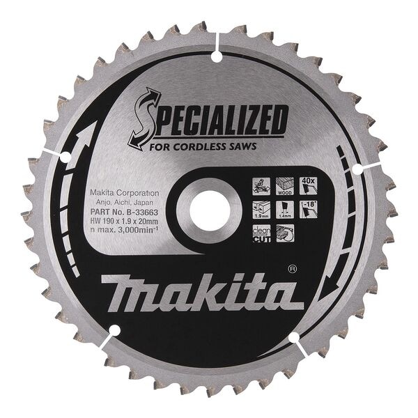 makita Kreissägeblatt »B-33663 MAKBLADE« 190,0 mm 40 Zähne braun Image