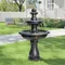 45.2inches High Outdoor Water Fountain, Concrete Outdoor Waterfall Fountain with Pump for Yard