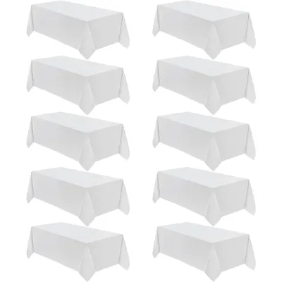 Table Cloth 10 Pack 90 * 156inch Rectangle Tablecloth Polyester, Stain Wrinkle Resistant Polyester