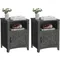 Collection - Farmhouse Nightstand with Barn Door, Set of 2, Bedside Table with Storage, Side End