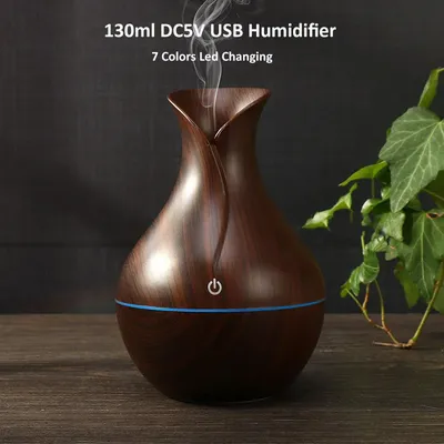 Mute fog measure wood grain vase humidifier Home bedroom indoor office night light ultrasonic