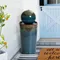 30" Water Fountain Outdoor and Indoor, Glazed Blue Bubbling Sphere Ceramic Garden Outdoor Water