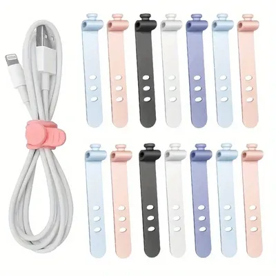 10pcs Phone Cable Organizer Earphone Clip Charger Cord Management 3 Hole Line Storge Holder Clips