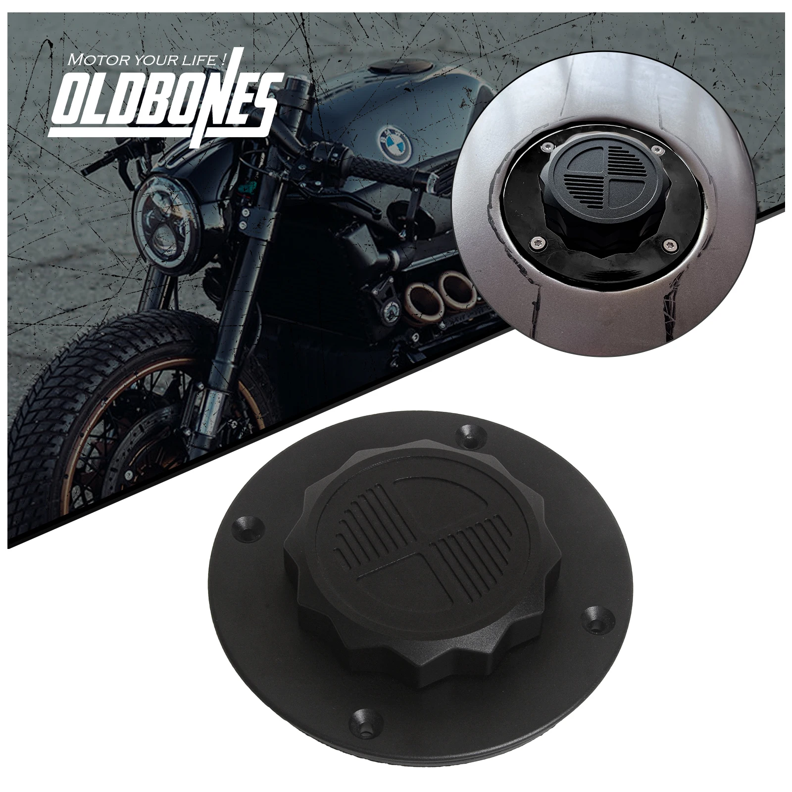 Tappo del serbatoio del carburante per moto Tappo olio CNC Coperchio del serbatoio del gas benzina del carburante in alluminio per BMW Serie K K75 K100 K1100 Coperchio protettivo Nero