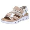 Trekkingsandale RIEKER SPORT, Damen, Gr. 39, rosa (altrosa, creme), Lederimitat, Textil, sportlich, Schuhe, Outdoorsandale, Sommerschuh, Sandale mit praktischen Klettverschlüssen