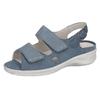 Sandale WALDLÄUFER "MERLE", Damen, Gr. 5 (38), blau (jeansblau), Nubukleder, klassisch, Schuhe, Komfortschuh mit Klettverschlüsse und Druckknopf, M-Weite