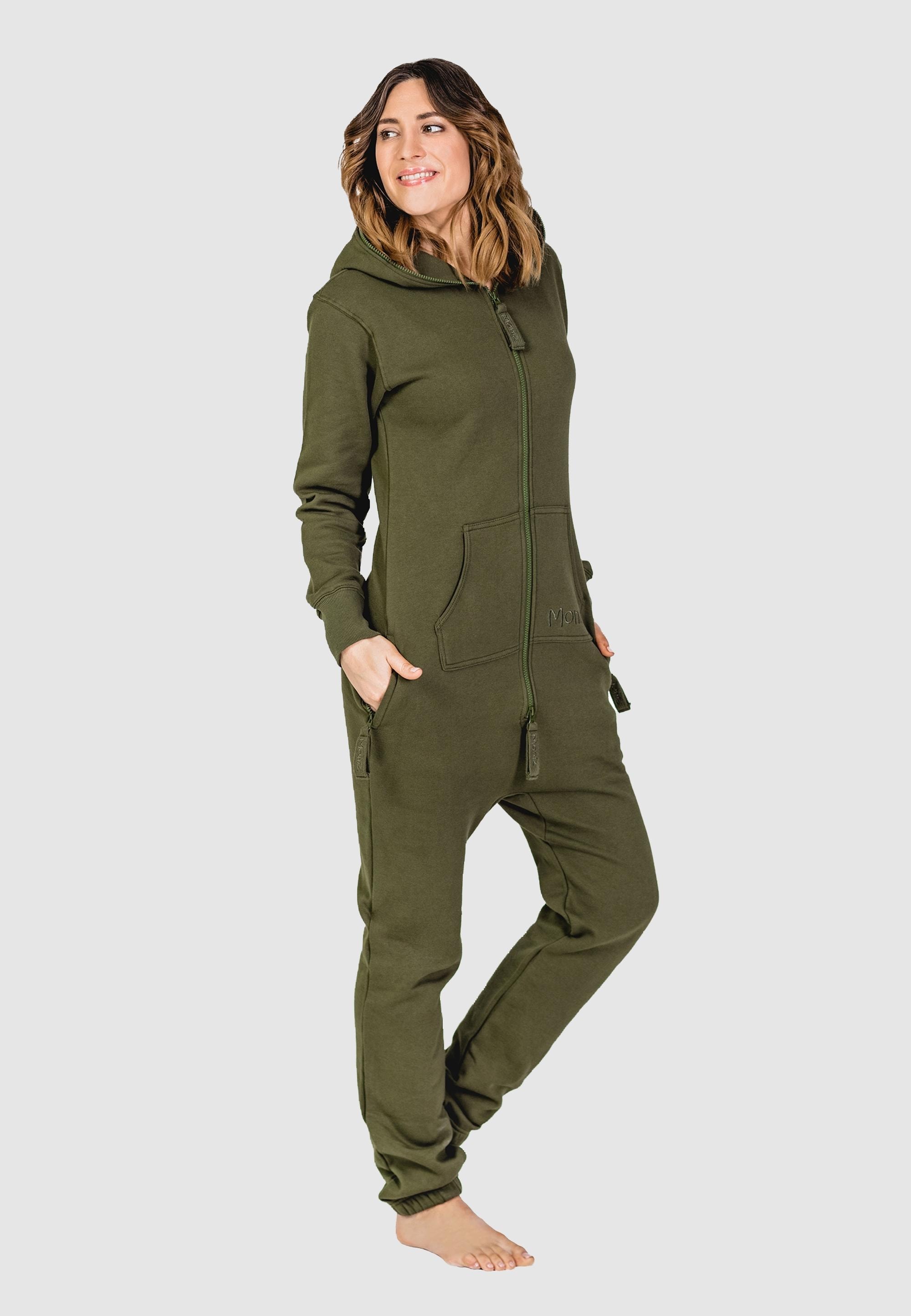 Jumpsuit MONIZ, Baby, Gr. S, grün (dunkelgrün), 80% Baumwolle, 20% Polyester, lang, Overalls, mit kuscheligem Komfort Image