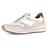 Keilsneaker GABOR "FLORENZ", Damen, Gr. 40, weiß, hellbeige, leo, Glattleder, Veloursleder, casual, Schuhe, Freizeitschuh, Halbschuh, Schnürer in Schuhweite G (=weit)