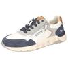 Sneaker MUSTANG SHOES, Herren, Gr. 46, sanftes weiß, blau, grau, Lederimitat, kontrastfarbene Details, casual, Schuhe, Runners Sneaker mit Außenreißverschluss