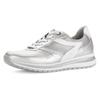 Keilsneaker GABOR "FLORENZ", Damen, Gr. 39, bunt (silberfarben, weiß), Kalbsleder, Ziegenleder, Textil, metallic, casual, Schuhe, Freizeitschuh, Halbschuh, Schnürer in Schuhweite G (=weit)