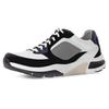 Keilsneaker GABOR ROLLINGSOFT, Herren, Gr. 10 (44,5), blau (blau, weiß), Nappaleder, Veloursleder, Mesh, sportlich, Schuhe, Freizeitschuh, Halbschuh, Schnürschuh mit Logo an der Ferse, G-Weite