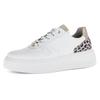 Plateausneaker GABOR "FLORENZ", Damen, Gr. 38, weiß, leo, goldfarben, Nappaleder, Veloursleder, sportlich, Schuhe, Freizeitschuh, Halbschuh, Schnürer, Kontrastbesätze, Weite G