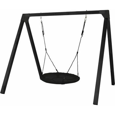 Nestschaukel PLUS "Luxus inkl. Nestschaukel rund - schwarz", schwarz, Schaukeln, KinderB:260cm H:225cm L:268cm, Holz, Made in Europe, B:260cm H:225cm L:268cm