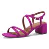 Sandalette TAMARIS, Damen, Gr. 38, pink (fuchsia), Textil, unifarben, Veloursleder, elegant, Schuhe, Sommerschuh, Sandale, Blockabsatz, mit feinen Riemchen