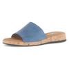 Pantolette GABOR "RHODOS", Damen, Gr. 42, blau (jeansblau), Kalbsleder, unifarben, klassisch, Schuhe, Sommerschuh, Komfortschuh, kleiner Stretcheinsatz, Weite G (=weit)