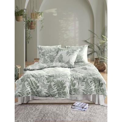 Bettwäsche IRISETTE "Easy 8649", grün, B/L: 135cm x 200cm, , Seersucker, B/L: 80cm x 80cm, Seersucker, Obermaterial: 100% Baumwolle, Bettwäsche, pflegeleicht und bügelfrei Image
