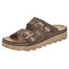 Pantolette RIEKER, Damen, Gr. 39, braun (braun, beige), Lederimitat, sportlich, Schuhe, Sommerschuh, Schlappen, Hausschuh mit verstellbaren Schnallen